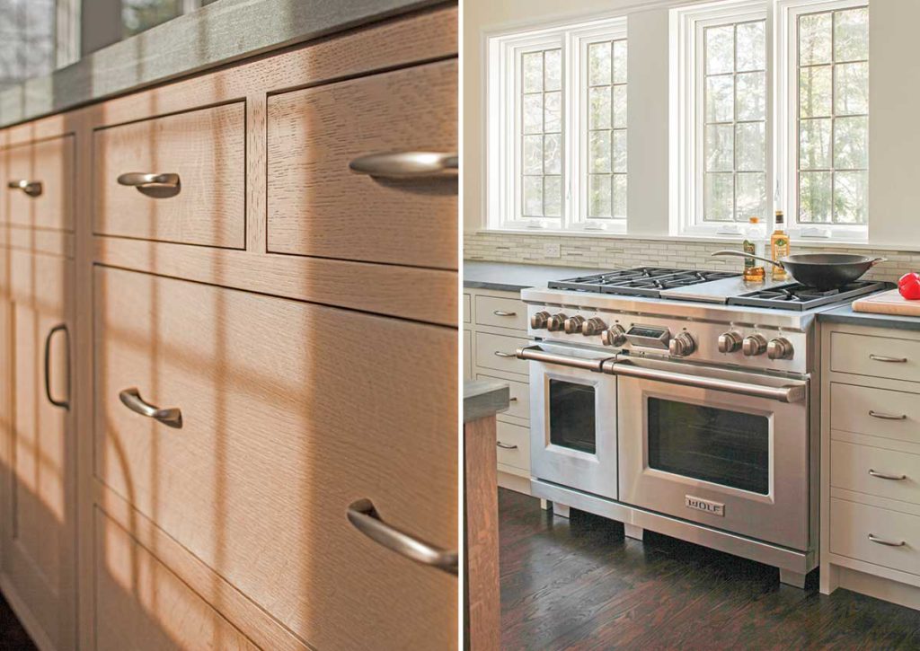 kitchen cabinet details and range