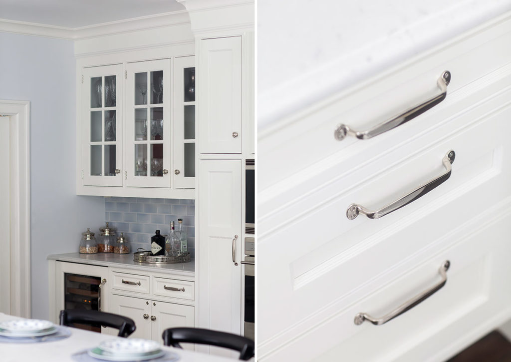 white kitchen cabinet details