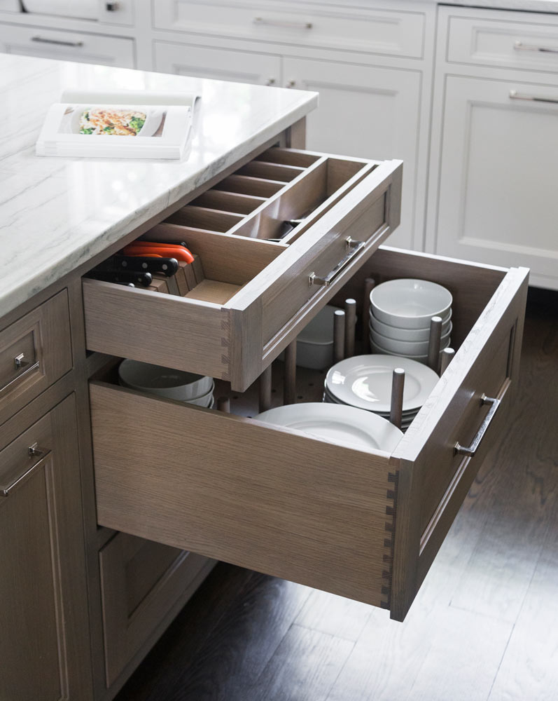 storage drawers in kitchen