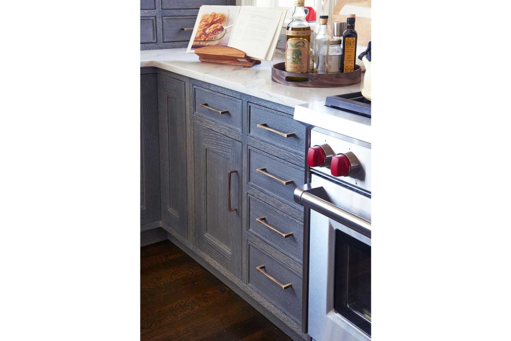 gray kitchen cabinet details