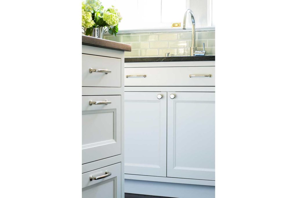 white kitchen cabinet details