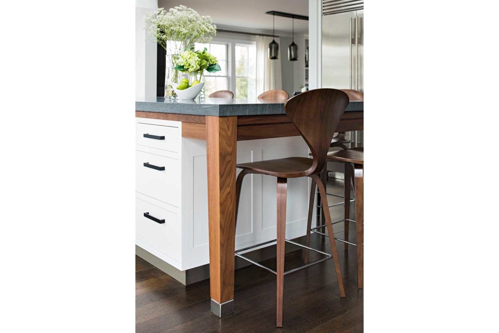 wood kitchen island details
