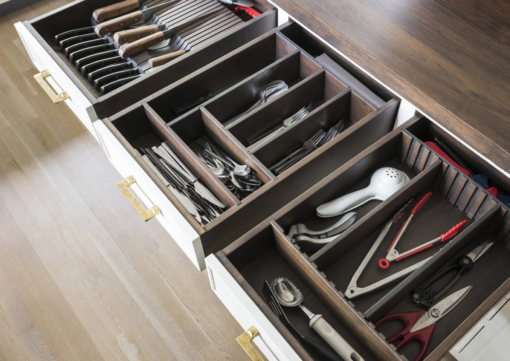 utensil drawers in kitchen