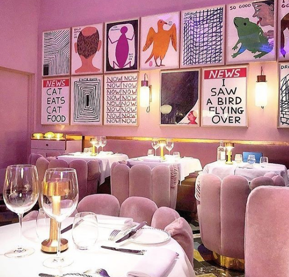 pink dining room