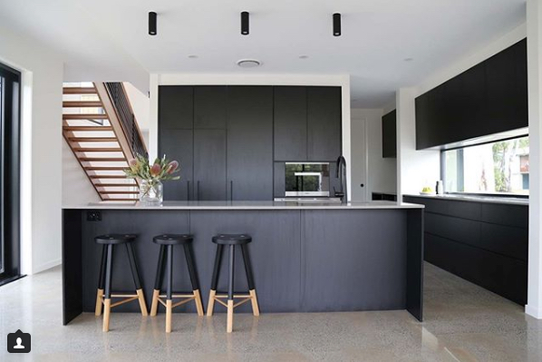 black contemporary kitchen