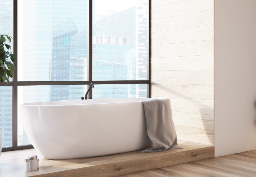 modern soaking tub