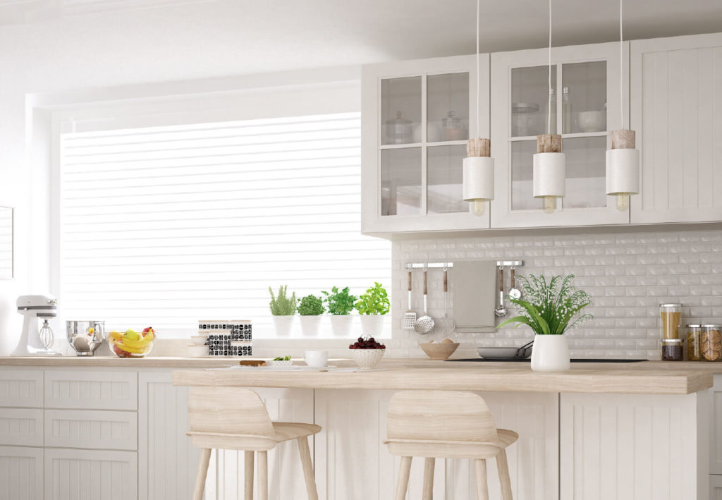 white transitional kitchen