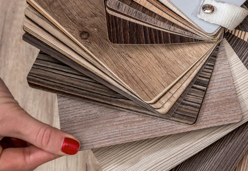 fan deck with wood finishes