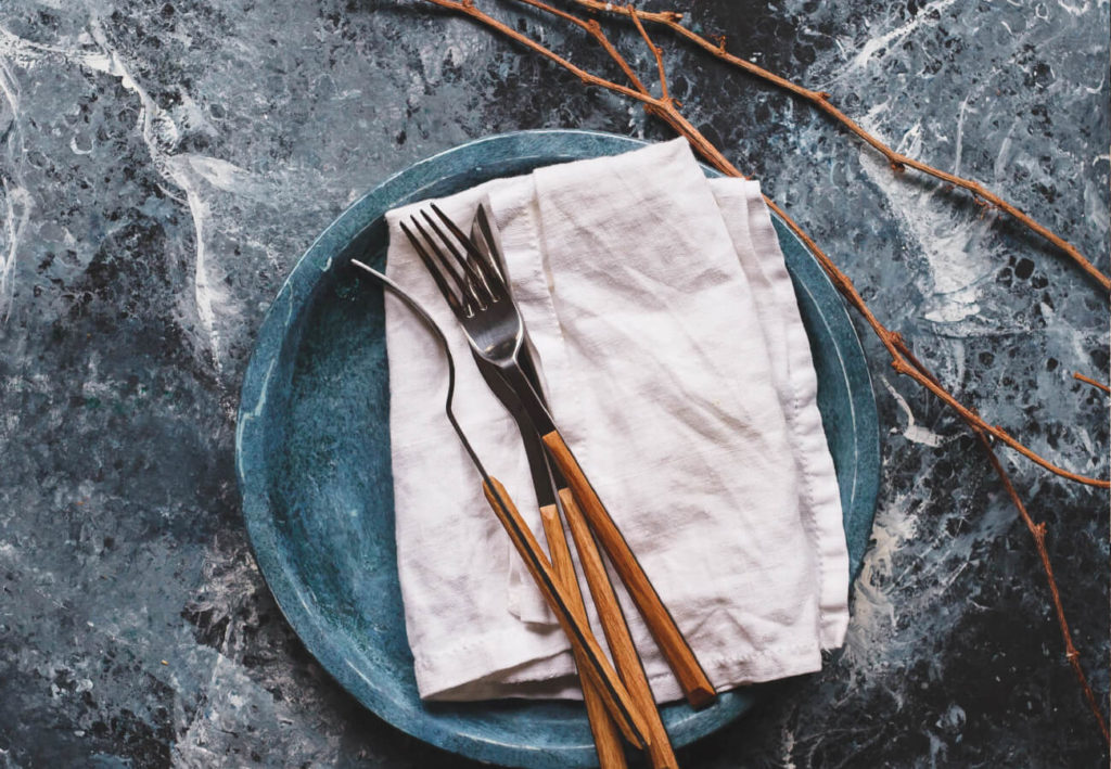 place with napkin and flatware