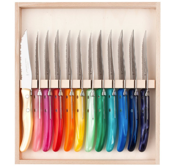 rainbow colored knives