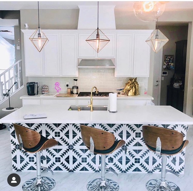 geometric tiled island