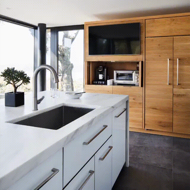 breakfast bar in kitchen
