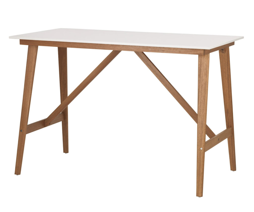 light wood and white kitchen island table