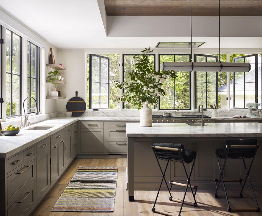 contemporary gray and white kitchen