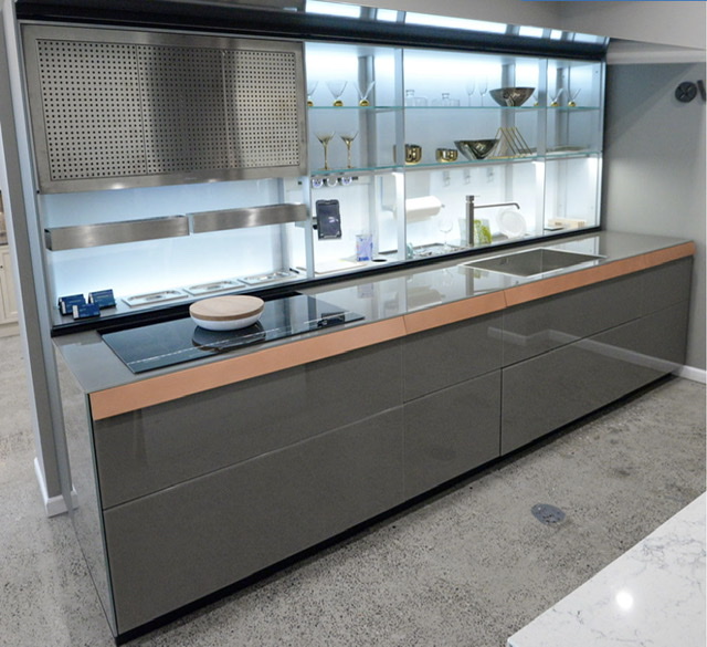 contemporary gray kitchenette