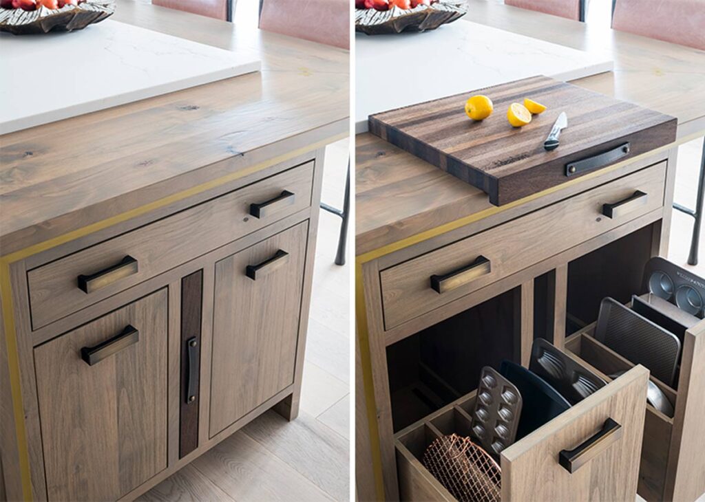 wood kitchen cabinets with storage