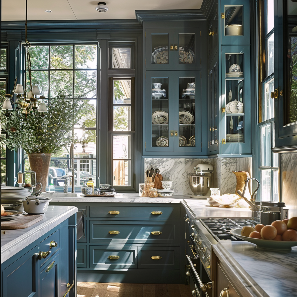 blue kitchen