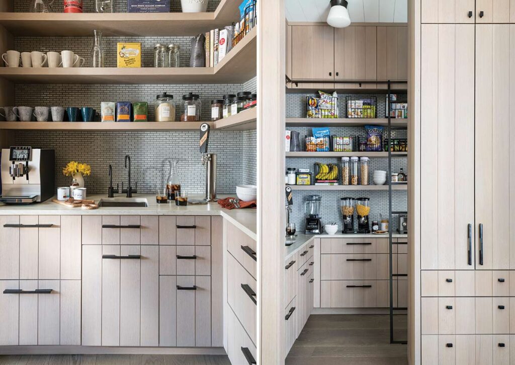 kitchen pantry and open shelves