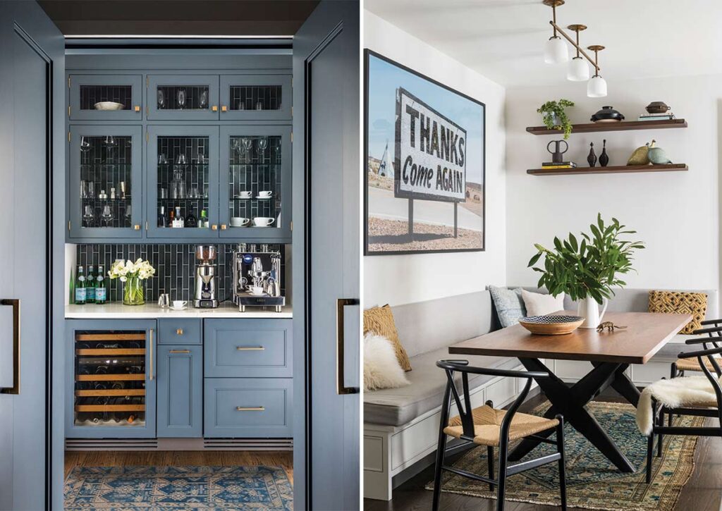 blue butlers pantry and banquette