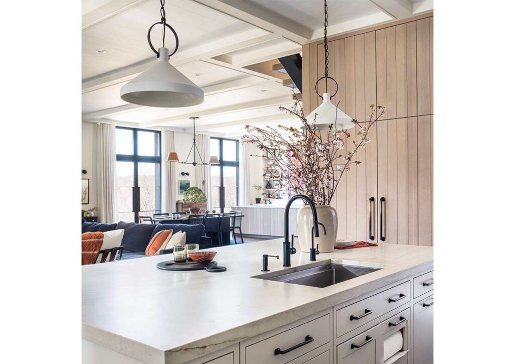 modern gray and wood kitchen