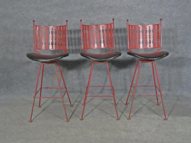red iron stools