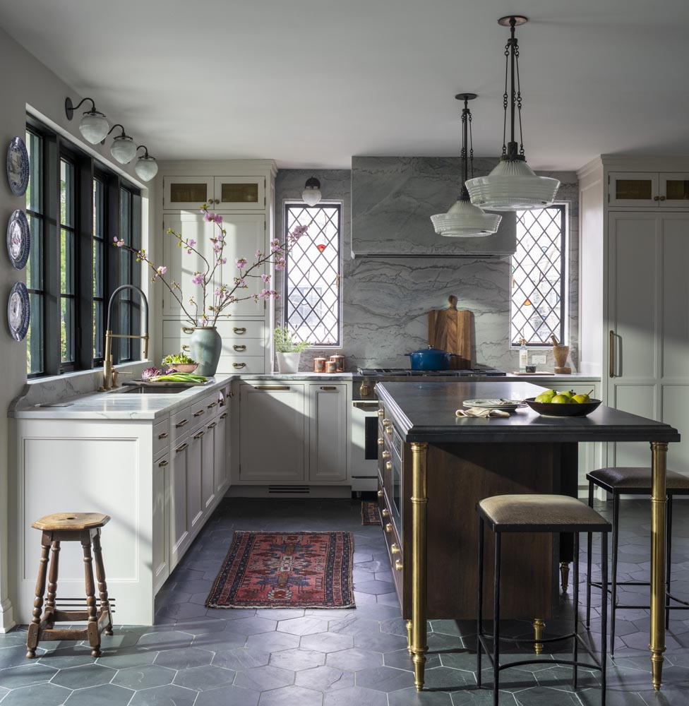 kitchen sink island and range in kitchen