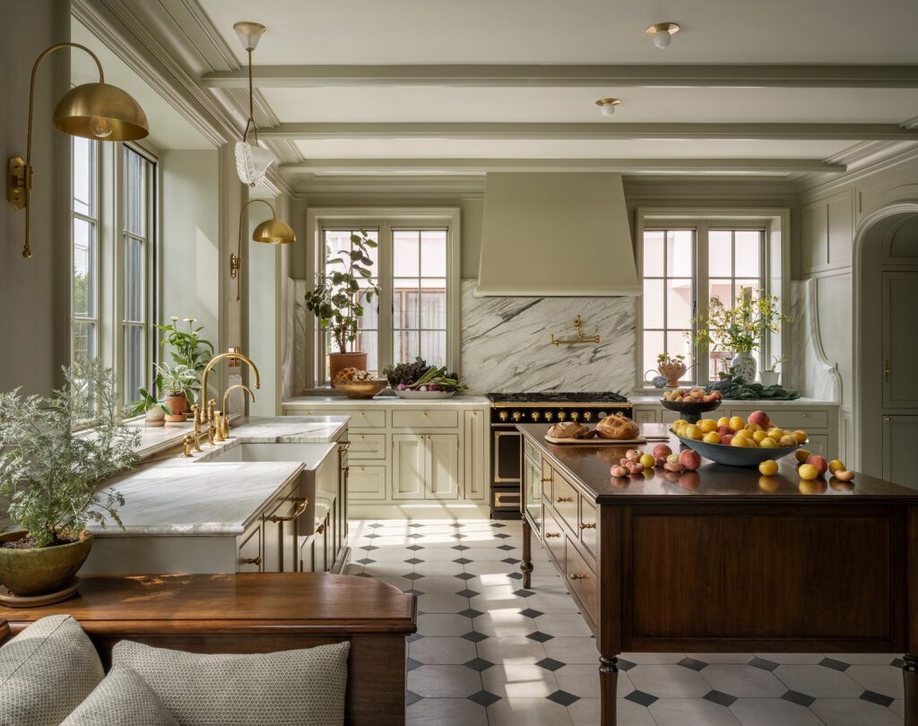 traditional kitchen design with large island