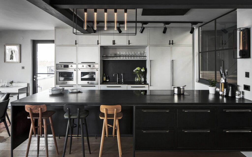 black modern kitchen