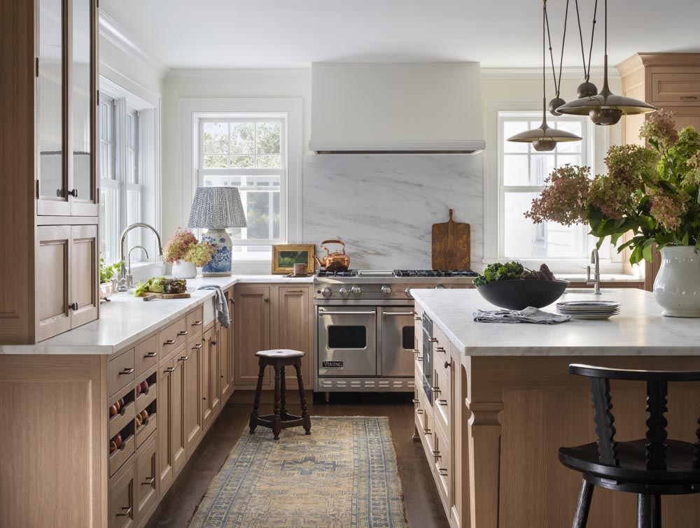 light wood kitchen with island