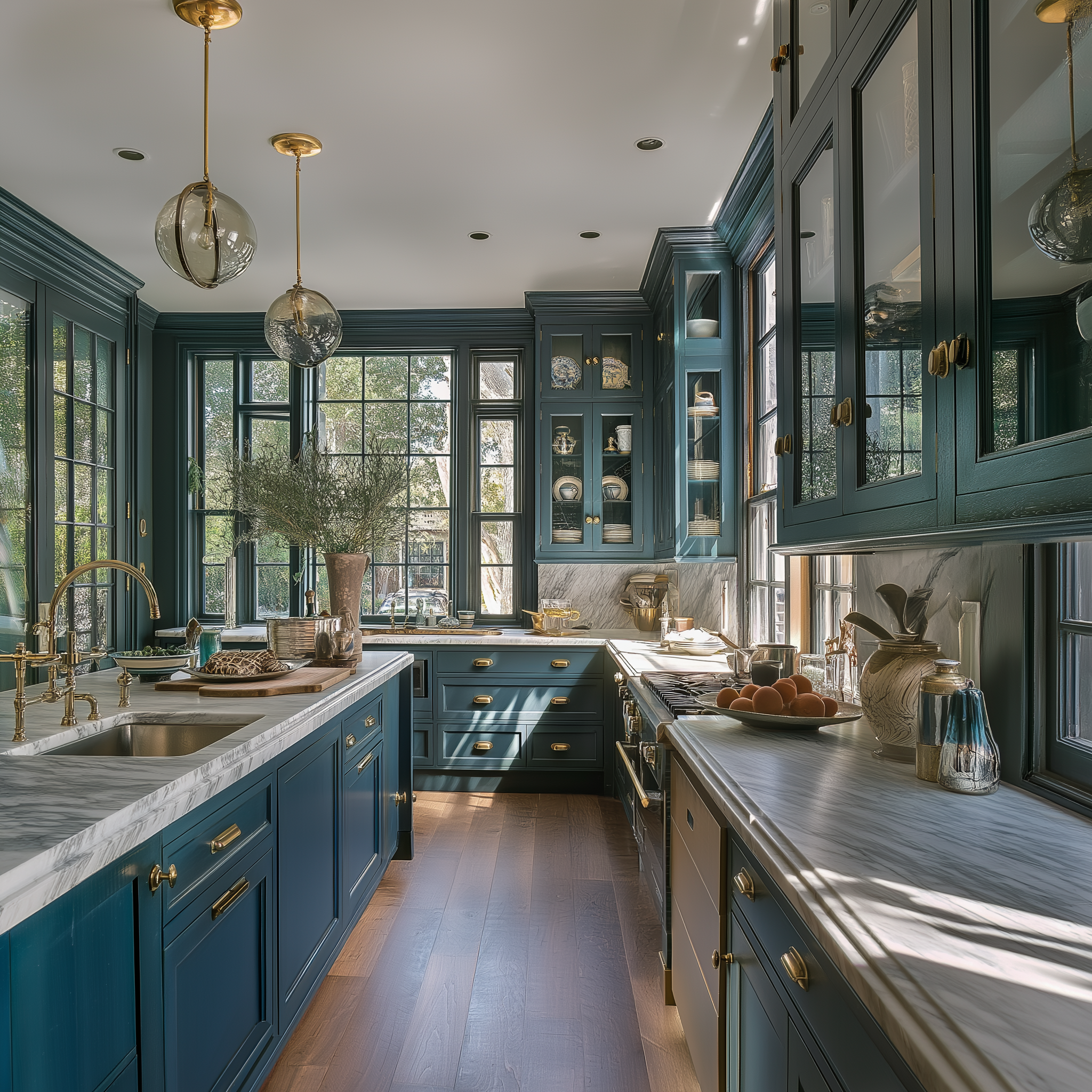 blue kitchen