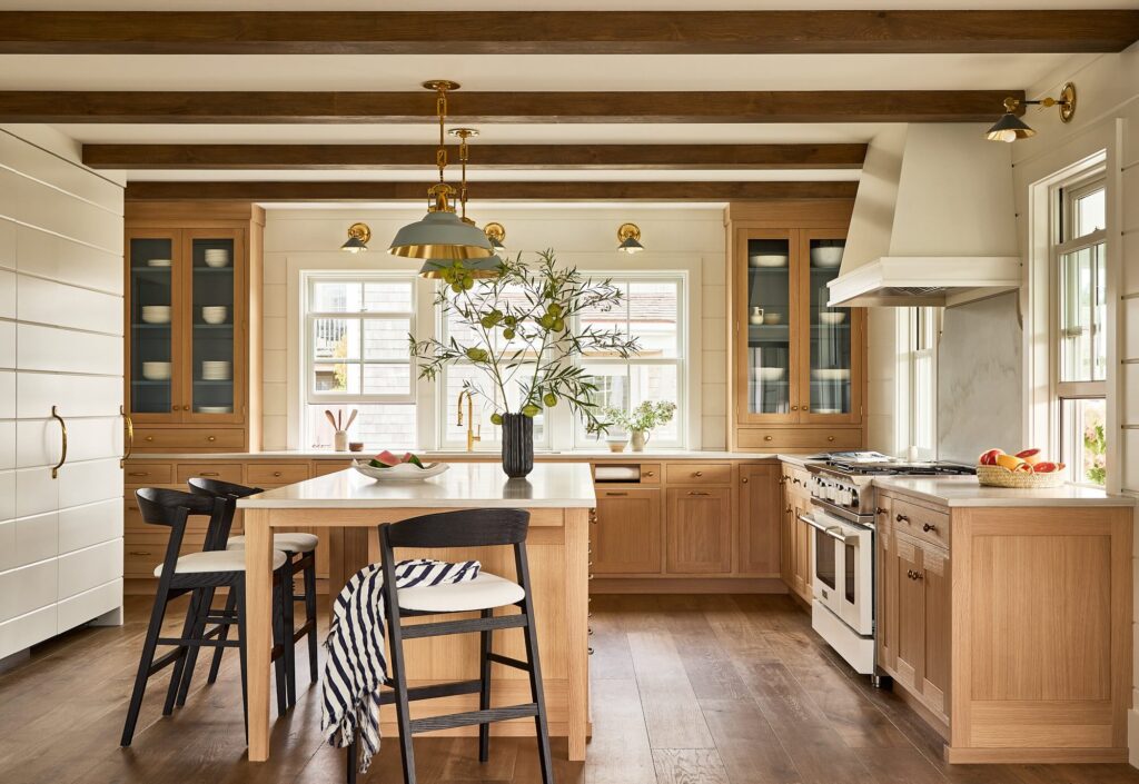 light wood kitchen design with cream touches